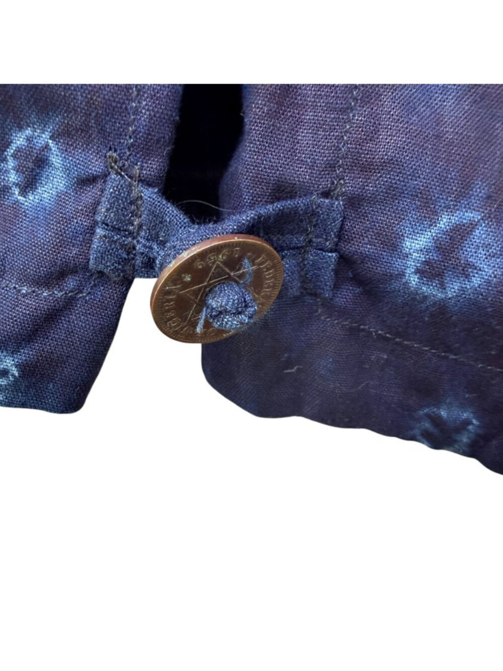 Spirit of Courage Nnamdi Ibenagu Vest Large Oversized Blue Tie Dye Africa Unisex - Picture 9 of 9